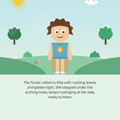 A page from The Whispering Forest